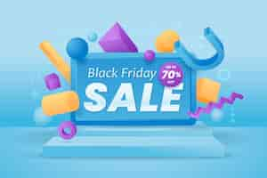 Vettore gratuito sfondo realistico del black friday in 3d