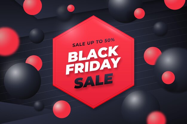 Sfondo realistico del black friday in 3d