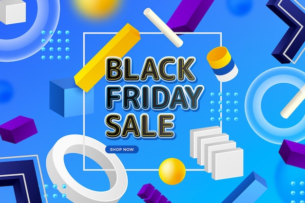 Realistic 3d black friday background