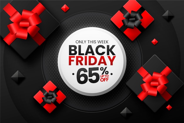 Realistic 3d black friday background