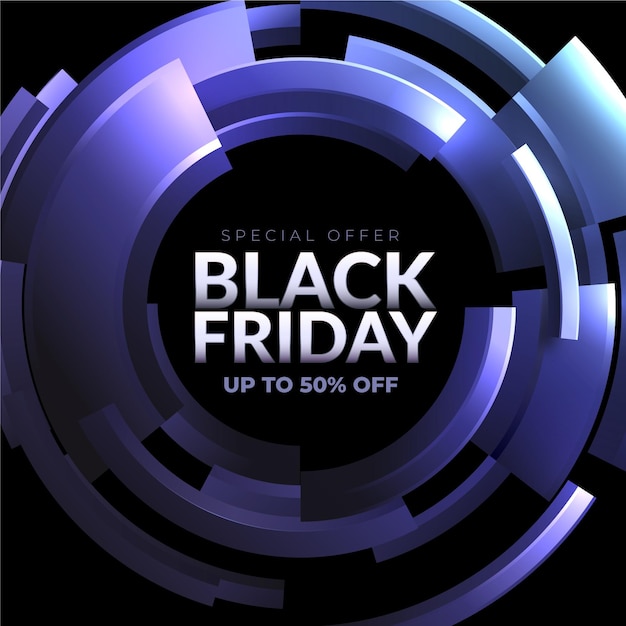 Realistic 3d black friday background