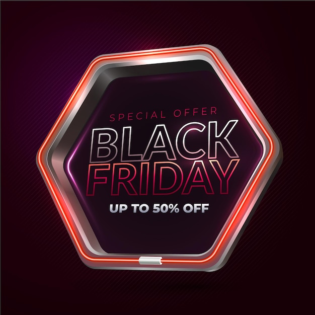 Free vector realistic 3d black friday background