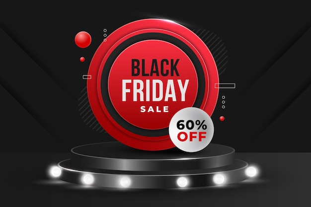 Free vector realistic 3d black friday background