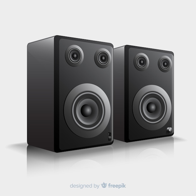 Free vector realistic 3d black speaker background