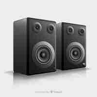 Free vector realistic 3d black speaker background