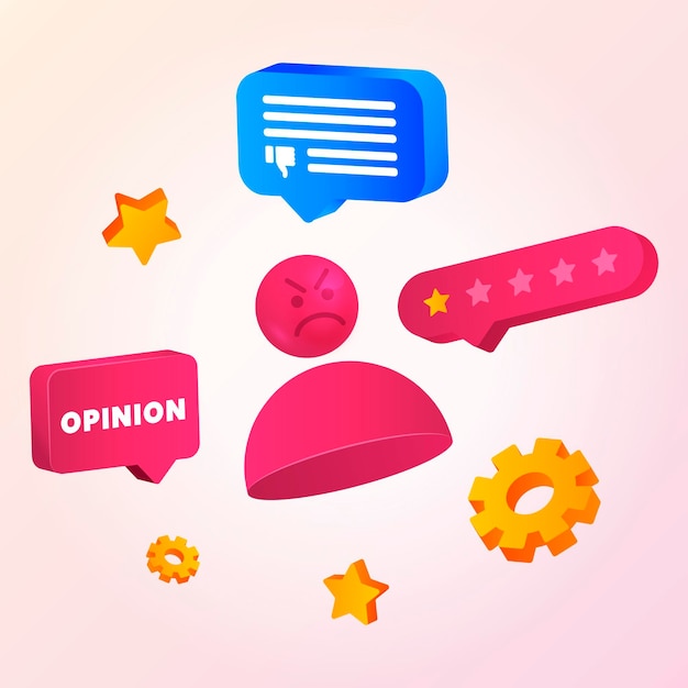 Free vector realistic 3d complain concept illustration