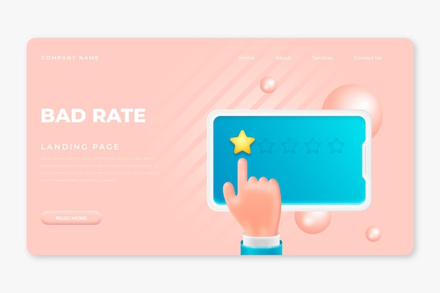 Realistic 3d complain concept web template