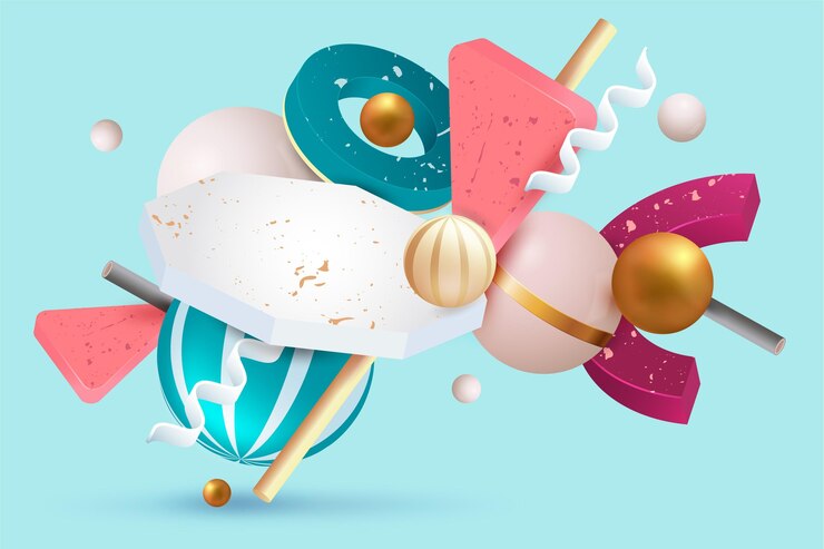 무료 Vector 현실적인 3d 기하학적 배경