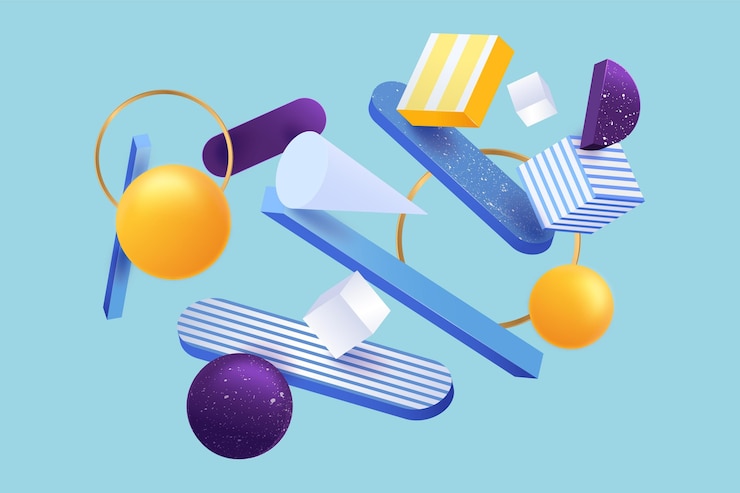 무료 Vector 현실적인 3d 기하학적 배경