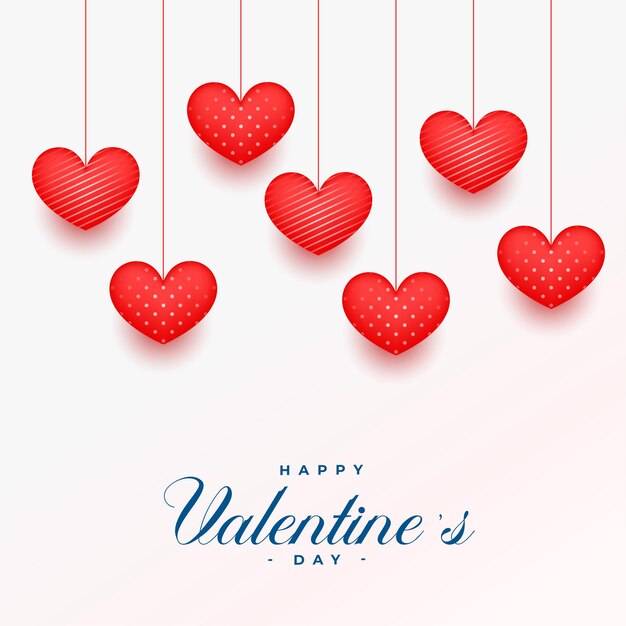 Realistic 3d hearts valentines day background