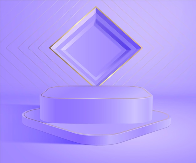 Free vector realistic 3d jewelry showcase podium