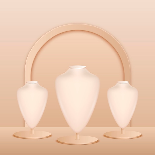 Free vector realistic 3d jewelry showcase podium