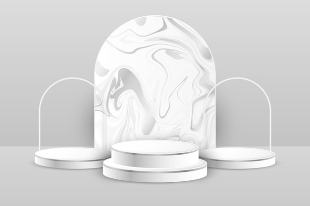 Бесплатное векторное изображение Реалистичная 3d подиум-витрина ювелирных изделий