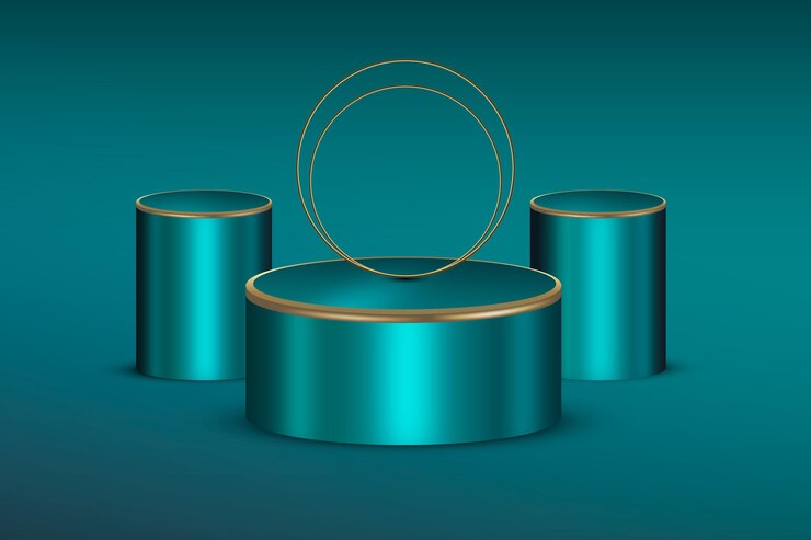 Free Vector realistic 3d jewelry showcase podium