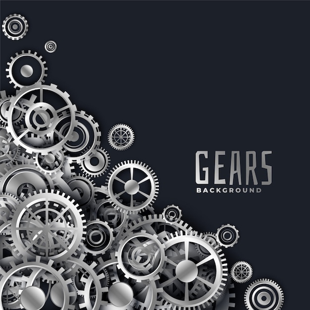 Free vector realistic 3d metallic gears background