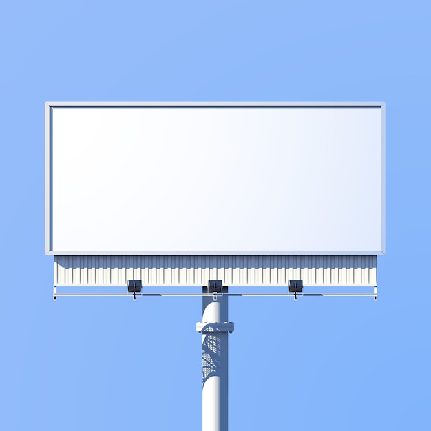 Realistic 3d outdoor advertising billboard sign 