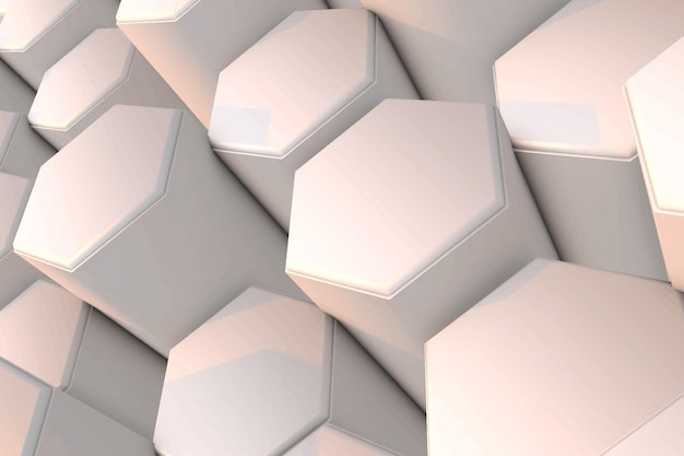 Realistic 3d pink hexagons background