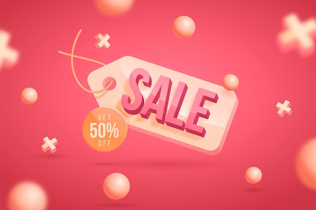 Realistic 3d sale background with discount