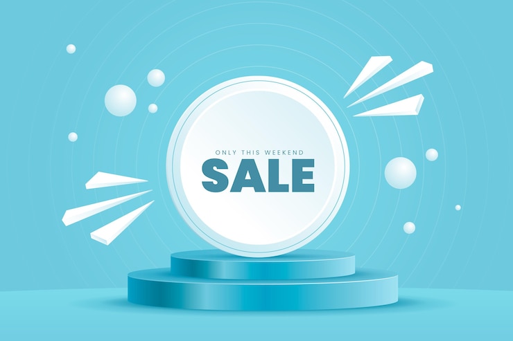 Free Vector realistic 3d sale background with pedestral