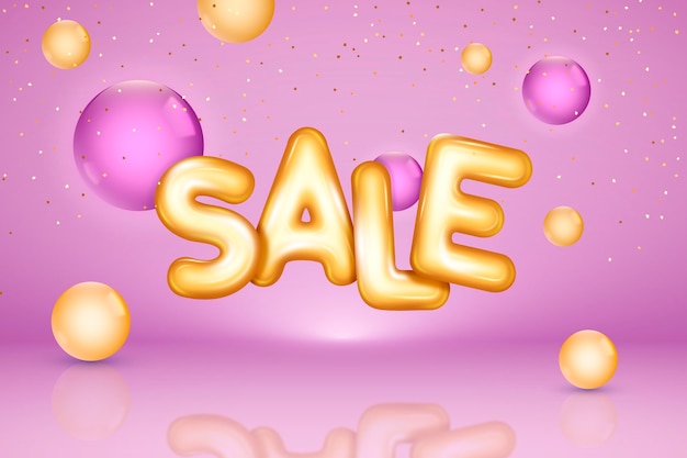 Realistic 3d sale background