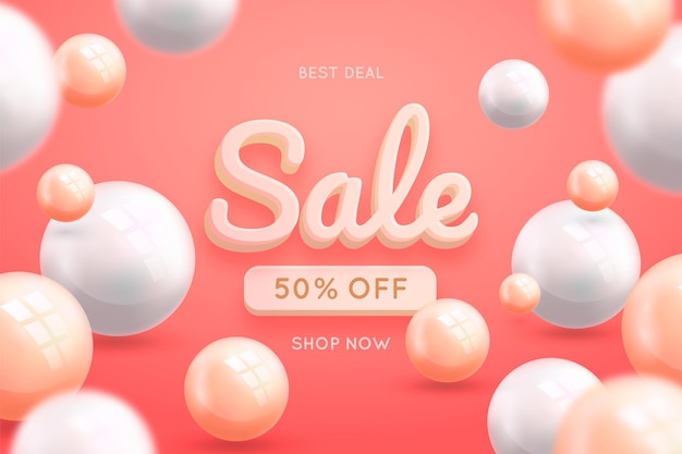 Realistic 3d sale background