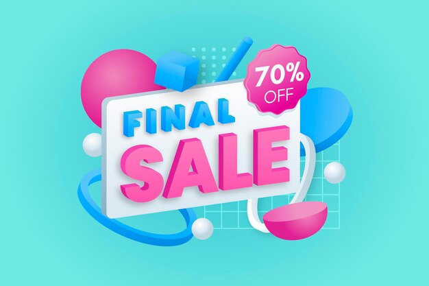 Realistic 3d sale background