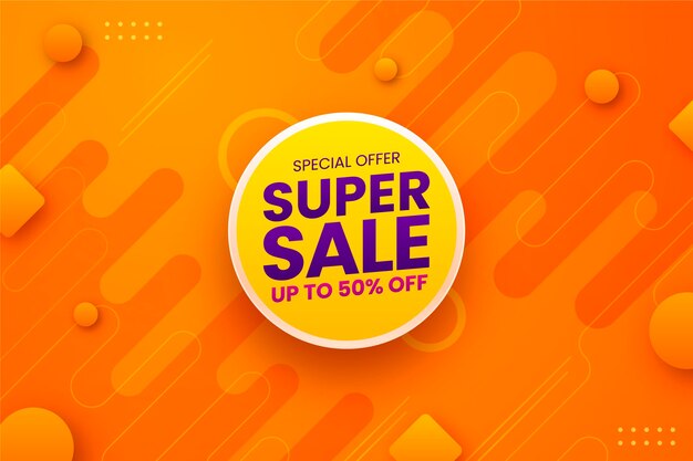 Realistic 3d sale background