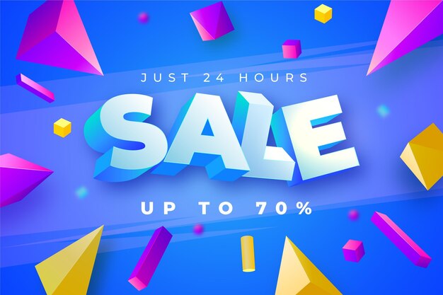 Realistic 3d sale background