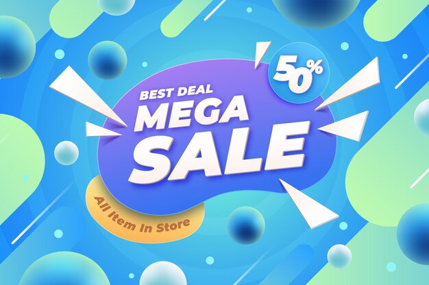 Realistic 3d sale background