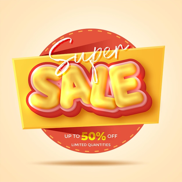 Realistic 3d sale background