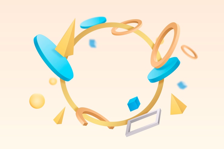 Free Vector realistic 3d shapes floating background