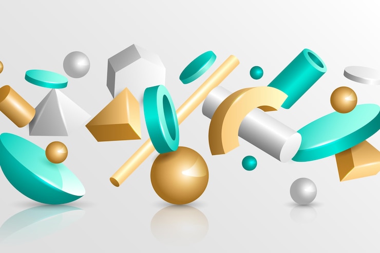 무료 Vector 현실적인 3d 모양 부동 배경