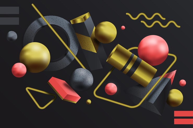 Free Vector realistic 3d shapes floating background