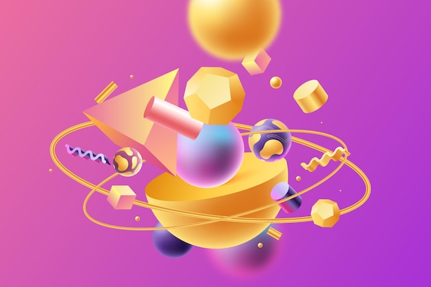 Реалистичные 3d фигуры плавающий фон