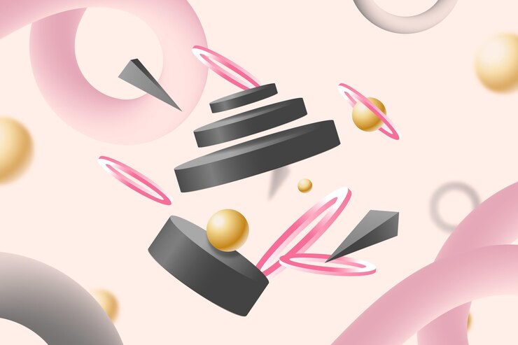 무료 Vector 현실적인 3d 모양 부동 배경