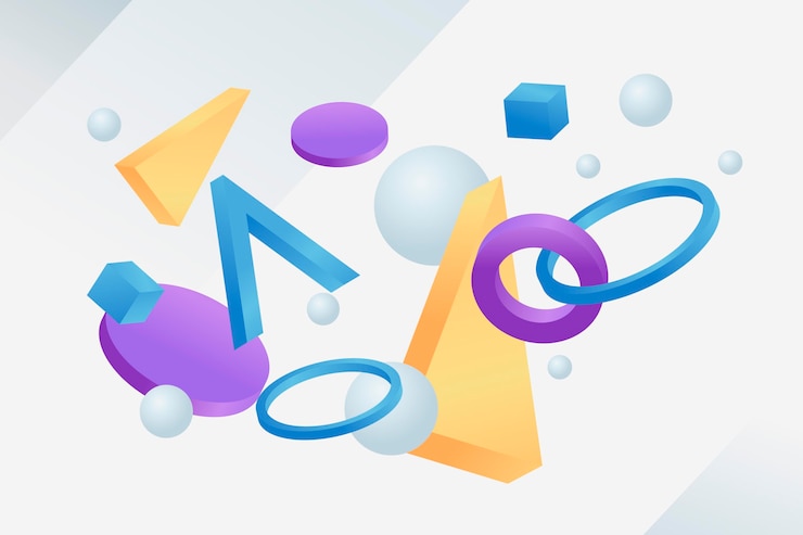 무료 Vector 현실적인 3d 모양 부동 배경