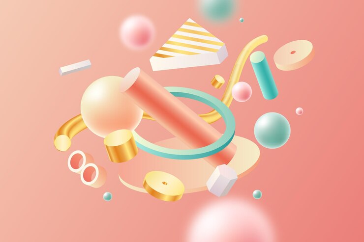 무료 Vector 현실적인 3d 모양 부동 배경