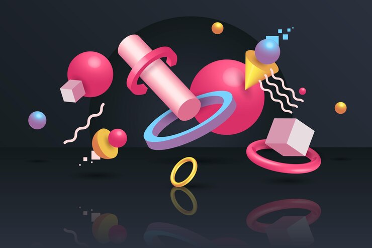 무료 Vector 현실적인 3d 모양 부동 배경