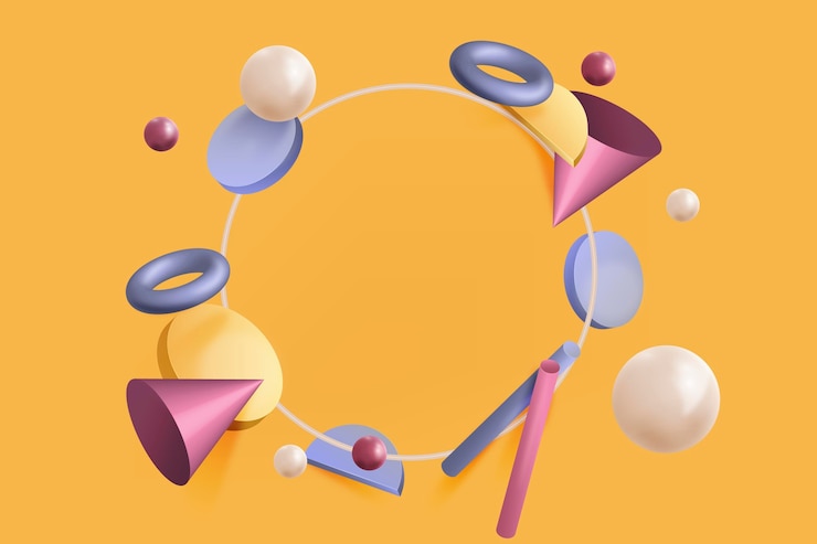 Free Vector realistic 3d shapes floating background