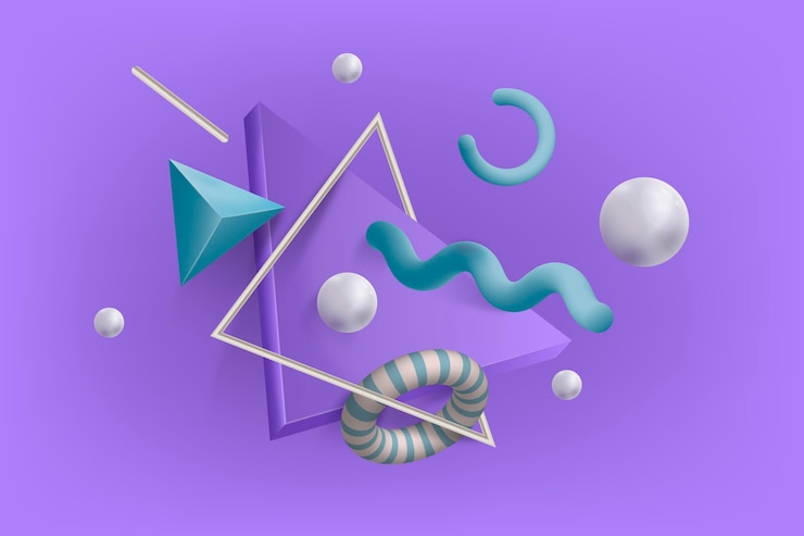 Free Vector realistic 3d shapes floating background