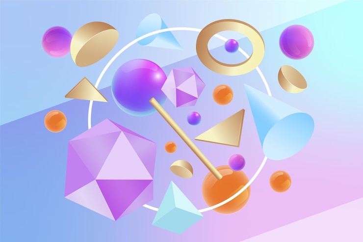 무료 Vector 현실적인 3d 모양 부동 배경