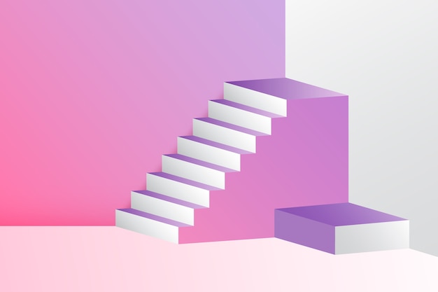 Realistic 3d stairs background