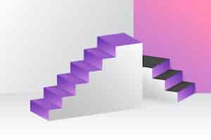 Free vector realistic 3d stairs background