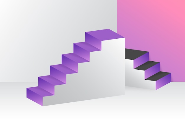 Realistic 3d stairs background