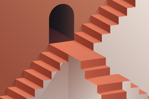 Realistic 3d stairs background