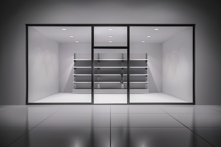 Free Vector realistic 3d store interior 