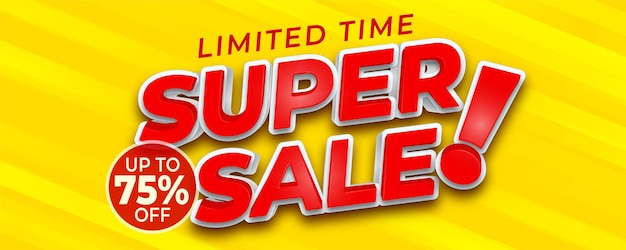 Realistic 3d super sale background template