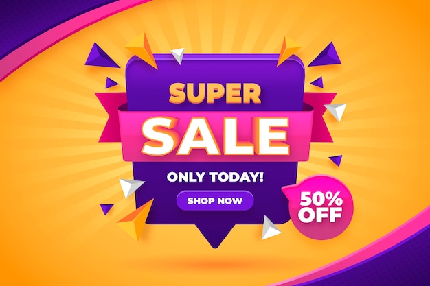 Realistic 3d super sale background