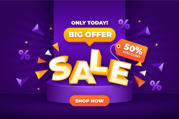 Realistic 3d super sale background