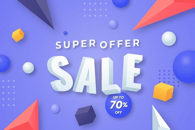 Realistic 3d supper offer sale discount background